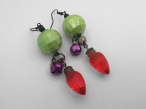 the funky funky christmas dangles (green) earrings