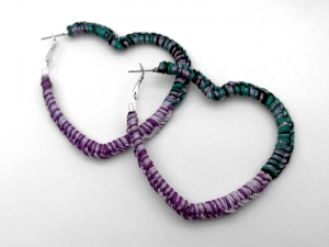 double dipped hearts (teal, purples, black)