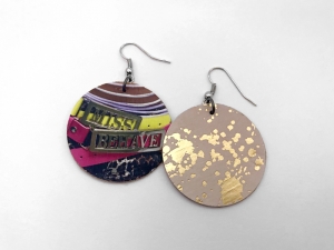 missbehave magazine earrings (recycled, reversible)